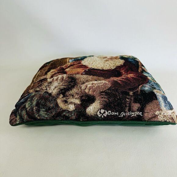 Tapestry Woven Throw Pillow Santa Cat Dona Gelsinger A Long Winters Nap Vintage - Picture 3 of 7